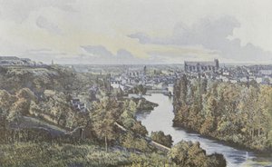 Poitiers, Allmän bild, tagen från sluttningarna av Clains g-bank av French Photographer