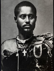 Porträtt av Ras Makonnen (1852-1906), general och guvernör i Harar-provinsen i Etiopien. av French Photographer