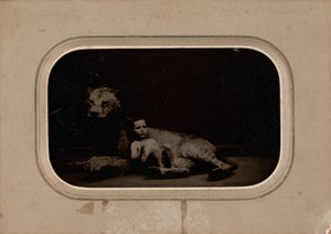 Porträtt av ett barn,ca. 1860 (foto) av French Photographer