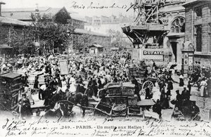 Vykort från Les Halles, Paris, före 1914 av French Photographer