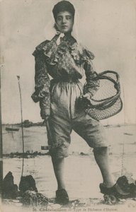 Vykort av en ostronfiskare, skickat 1913 av French Photographer