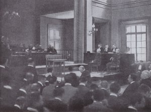 Ny rättegång i fallet med Alfred Dreyfus, fransk arméofficer felaktigt dömd för förräderi, Rennes, Frankrike, 1899 av French Photographer