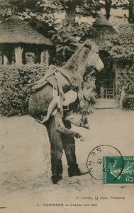 Robinson, Chacun don-turné. Ung man som bär åsnan