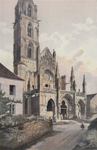 Saint-Pere-sous-Vezelay, Kyrka, NW fasad (före restaurering) av French Photographer