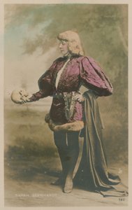 Sarah Bernhardt i kostym som Hamlet av French Photographer