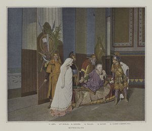 Scen från en produktion av Mithridate, av Jean Racine (färgfoto) av French Photographer