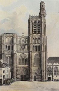 Sens, Cathedrale, Fasad O av French Photographer