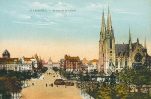 Strasbourg: Avenue de la Liberte (färgfoto) av French Photographer