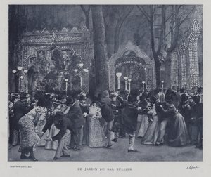 Trädgården i Bal Bullier, Paris (s/v foto) av French Photographer