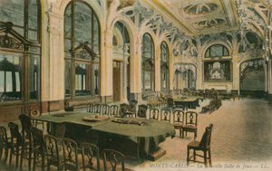 Det nya spelrummet i ett Monte Carlo kasino. Vykort skickat 1913. av French Photographer