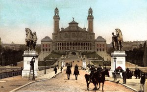 Trocadero-palatset byggt för världsutställningen i Paris 1878, ca. 1906 (foto) av French Photographer