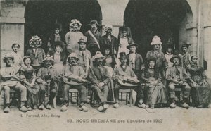 Bressan Ebaudes bröllop 1913. Vykort skickat 1913. av French Photographer