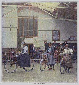 Kvinnliga cyklister (färgfoto) av French Photographer