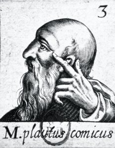 (saa kutoka kushoto) Picha ya Horace (65-8 KK); picha ya Scipio Aemilianus (Africanus Minor) (185-129 KK); picha ya Plautus (c.254-184 KK) (maelezo ya 84908)swed av French School