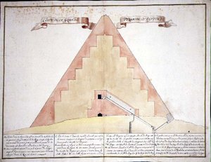 Ett tvärsnitt av pyramiderna i Egypten av French School
