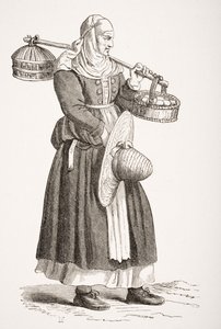 En æghandler, efter et træsnit fra det 16. århundrede af Cesare Vecellio (1521-1601) fra 