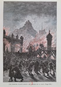 Ett enormt ljus skingrade skuggorna, från Michel Strogoff av Jules Verne (1828-1905) 1893 av French School