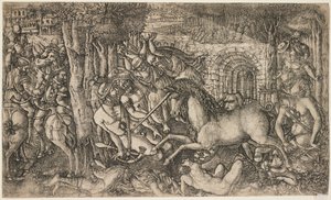 En kung förföljd av en enhörning, c.1547 av French School