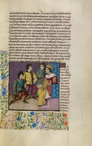 A King at Court, c.1460-70 (tempera, bladguld, färg och bläck på pergament) av French School