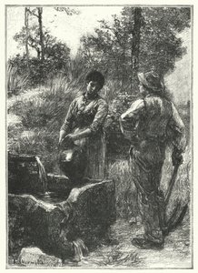 A La Fontaine (gravyr) av French School