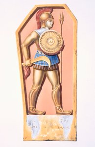 En lykaonisk soldat, kopia av en gravsten från en koloni i Konya, Turkiet, från Description de lAsie Minore gjord på order av den franska regeringen 1833-37 av Charles Texier, publicerad 1847, Paris av French School