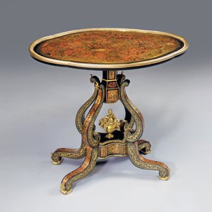 Ett Napoleon III "Boulle" tillfälligt bord, mitten av 1800-talet av French School