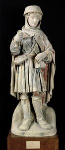 En bonde, ca 1500 (polykrom sten) av French School