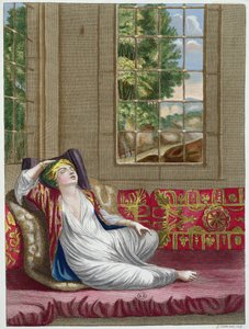 En turkisk kvinna, från Recueil dEstampes sur les Costumes du Levant, graverad av Gerard Jean Baptiste Scotin (1671-1716) 1707-08 av French School