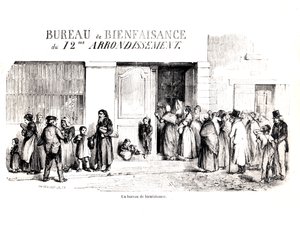 Ett välfärdskontor i Paris 12:e arrondissement, ca. 1870 av French School