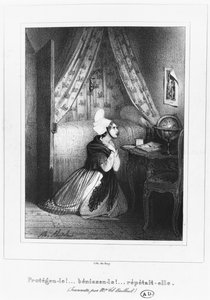 En ung kvinna från Normandie, ca 1830-40 av French School