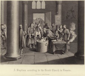 Ett dop enligt den grekiska kyrkan i Ryssland av French School