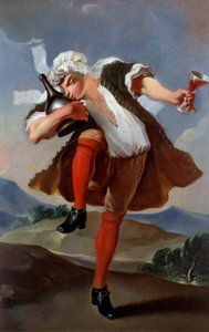 En bra flaska vin handlare tecken. Anonym målning omkring 1760. Sön. 0,98x0,66 m Paris, Musee Carnavalet - A La Bonne-flaska. Skyltbräda för en vinhandlare. Anonym målning ca 1760. 0,98 x 0,66 m. Carnavalet-museet, Paris av French School
