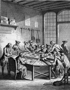 Ett postkontor i Frankrike vid Ludvig XV:s epc (1715 till 1774). av French School