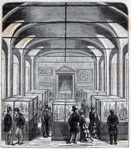 Ett rum i Conservatoire de Arts et Metiers (Arts-et-Metiers) på 1800-talet - Gravyr i "" Vetenskaper ställda till allas förfogande - fysik och kemi"" av Alexis Clerc - Slutet av 1800-talet. Privat samling. av French School