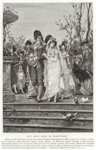 Ett bröllop under katalogen, franska revolutionen, 1795-1799 av French School