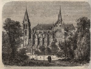 Abbey Saint-Victor (Saint Victor) i Paris, grundad på 1100-talet - gravyr i "Histoire de France" av Victor Duruy (1811-1894) - 1882 av French School
