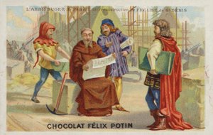 Abbot Suger (ca 1081-1151) genomför återuppbyggnaden av Abbey of St Denis