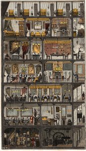 Boende i Paris - Tvärsnitt av ett parisiskt hus 1885 - Tvärsnitt av ett hus i Paris 1885. i "" La Nature. Granskning av vetenskaper och deras tillämpningar för konst och industri.”” av French School