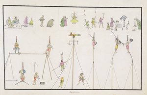 Akrobater, jonglörer, imitatorer, underhållare från The Gentil Album, publicerad 1774 av French School
