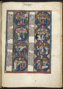 Lägg till MS Harley 1527, F.105R, miniatyrer från Bibeln Moralisée (Vellum) av French School