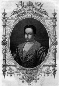 Adelaide av Bourgogne (931-999), änka av Lothaire (greve av Paris och hertig av Frankrike) och andra hustru till Othon I den store. Gravyr i "Histoire des Papes-Rois-Queen and Empereurs a travers les centuries"" av Maurice Lachatre av French School