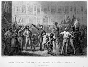 Antagande av den trefärgade flaggan i Rådhuset (27 februari av French School