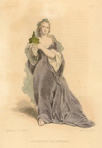 Adrienne Lecouvreur (färgad gravyr) av French School