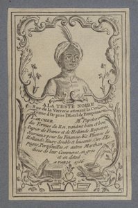 Annons för A la Teste Noire brevpapper, Paris, 1756 av French School