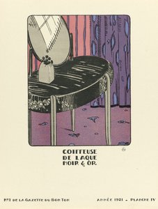 Annons för "Coiffeuse de Laque Noir  Or", utg.1921 (stenciltryck) av French School