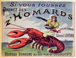 Annons för Cough Sweets ZHomards, slutet av artonhundratalet av French School