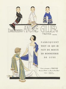 Annons för Etablissements Andre Gillier, pub 1920-tal (stenciltryck) av French School