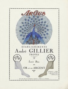 Annons för Etablissements Andre Gillier , pub 1924 (stenciltryck) av French School