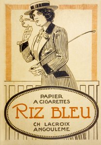 Annons för Riz Bleu Cigaretter av French School