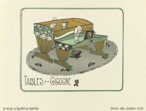 Annons för "Tables - Gigogne", utg.1920 (stenciltryck) av French School